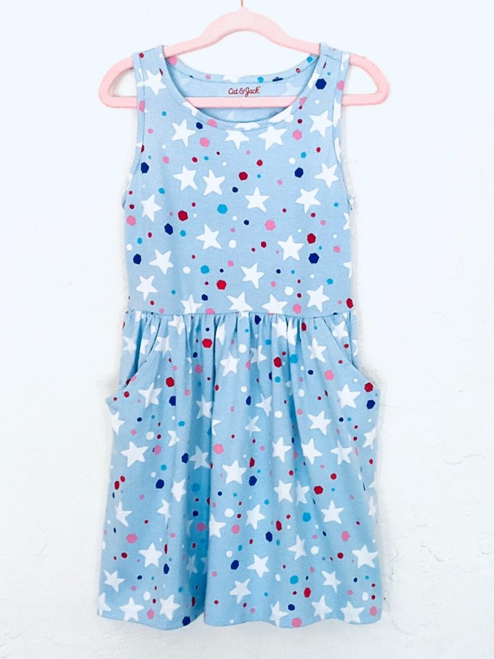 CAT & JACK Stars & Shapes Sleeveless Dress  Sz 8